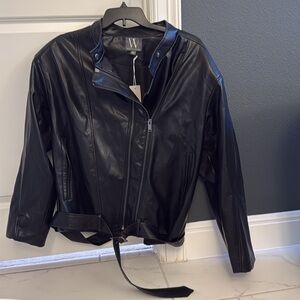 NWT plus size black moto jacket